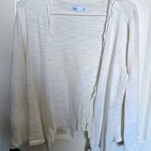 Croft & Barrow Cream Sweater with Lace Detail